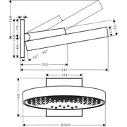 Hansgrohe - Kopfbrause RAINFINITY 360 3jet Wandmontage BBR