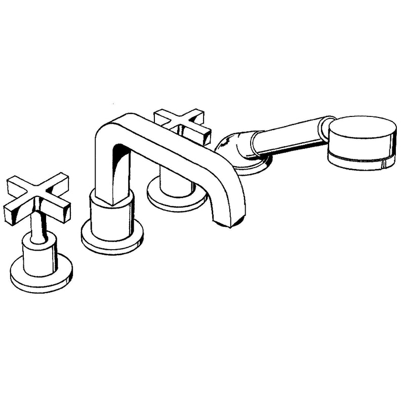 Hansgrohe - 4-Loch Wannenarmatur AXOR CITTERIO 39445000 Fertigset chrom m.Kreuzgriff