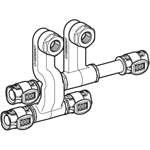 Geberit Vertriebs - FlowFit Set Anschluss-T-Stück für Vorl./Rückl. SiBr d20-15-20
