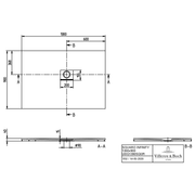 VILLEROY & BOCH - Duschwanne Squaro Infinity 1300x900x40mm re-eckig EB:re Stone White