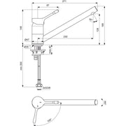 Ideal Standard - Küchenarmatur CERALOOK, Ausld.230mm, Edst