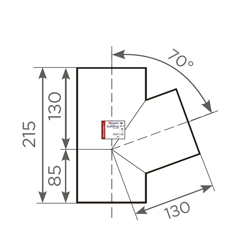 Fornatis - Abzweig DN 100x100 70 Grad