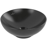 VILLEROY & BOCH - Aufsatzwaschbecken rund 380mm ohne Hahnloch/Überlauf CeramicPlus Pure Black