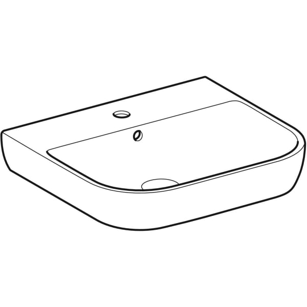 Geberit Vertriebs - Waschtisch SMYLE, 55x48cm m. Hl., m. Ül., weiß, KeraTect