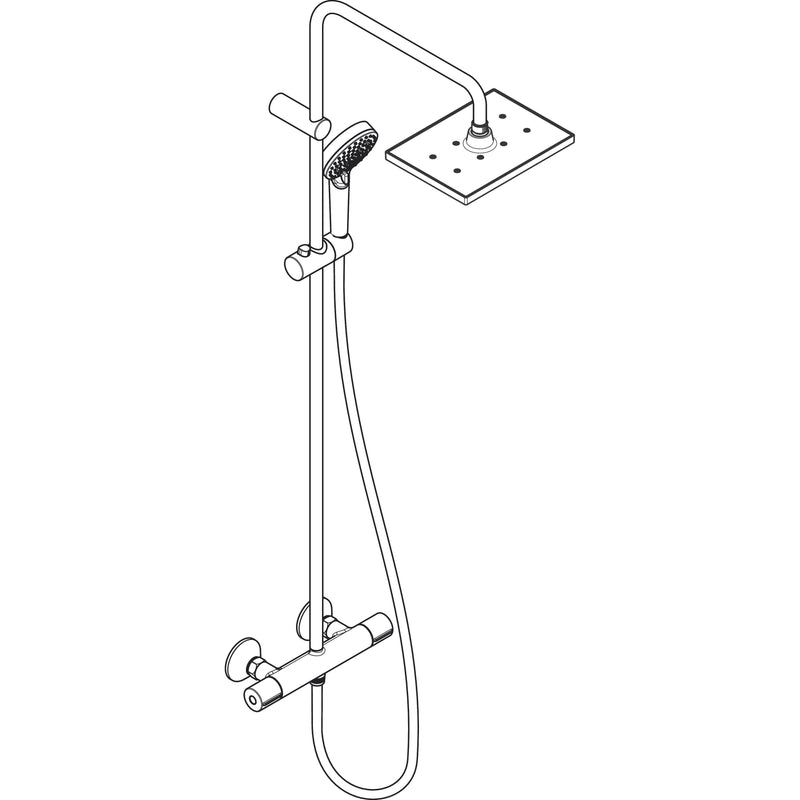Hansgrohe - Showerpipe 230 1jet VERNIS Shape mattschwarz mit Brausethermostat