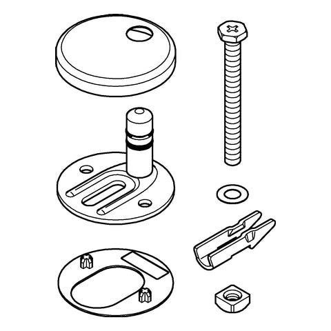 Grohe - Befestigungssatz 49529 für Bau Keramik WC-Sitz und Deckel chrom