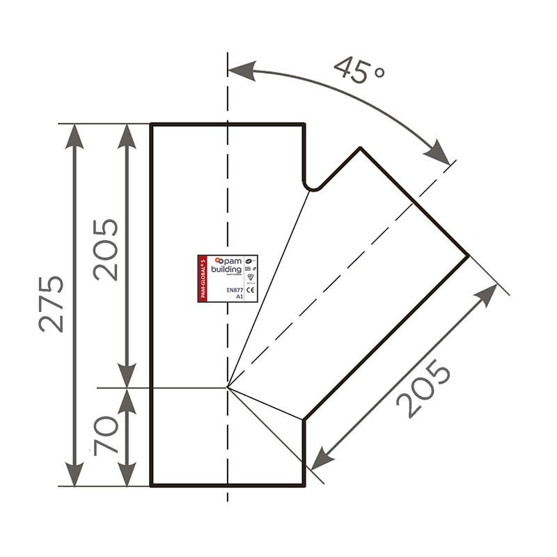 Fornatis - Abzweig DN 100x100 45 Grad
