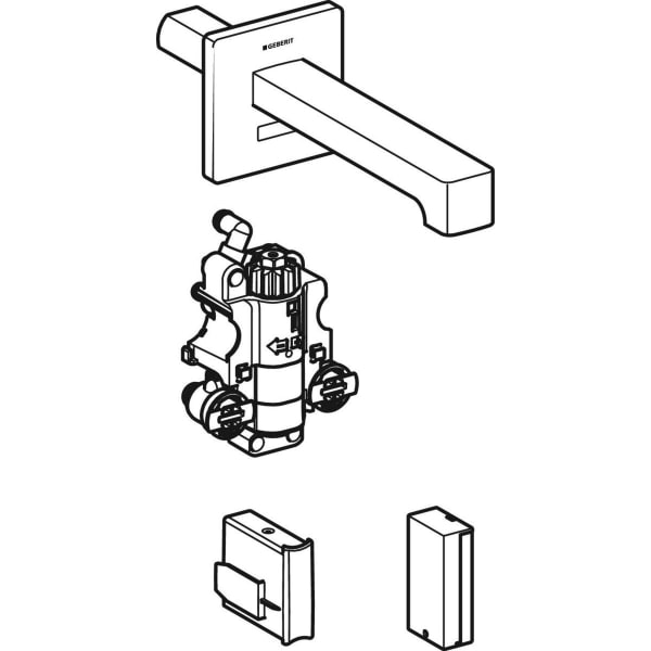 Geberit Vertriebs - Brenta WT-Arm., Wandmontage, Batterie f. UP-Funkt.Box, Therm.Mi.,L:22cm, chrg