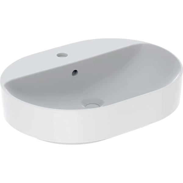 Geberit Vertriebs - Aufsatz-WT VARIFORM, elliptisch 600x450mm, m. Hl., m. Ül., weiß, Tect