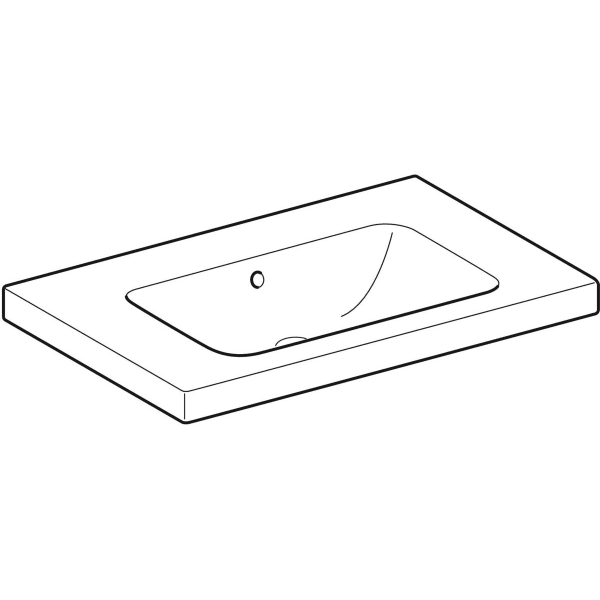 Geberit Vertriebs - iCon Light Waschtisch 75x48cm Ablagefl., o. Hl., m. Ül., weiß KeraTect