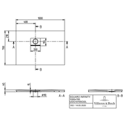 VILLEROY & BOCH - Duschwanne Squaro Infinity 1000x700x40mm re-eckig EB:li Grey