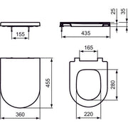 Ideal Standard - WC-Sitz BLEND Round, 360x455x35mm, Weiß