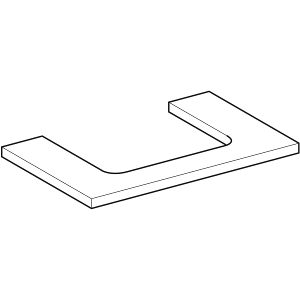 Geberit Vertriebs - ONE WT-Platte, Ausschnitt mi. für AWT 75x3x47cm, Eiche