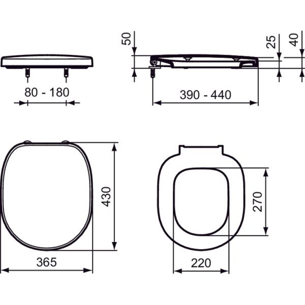 Ideal Standard - WC-Sitz CONNECT E712801 weiß