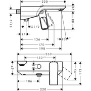 Hansgrohe - Wannenmischer AXOR Urquiola Aufputz DN15 chrom