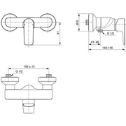 Ideal Standard - Brausearmatur AP CONNECT AIR Ausld. 41mm, Chrom