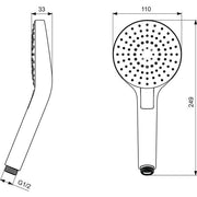 Ideal Standard - 3-Funktionshandbrause IDEALRAIN EVO, d:110mm, Chrom