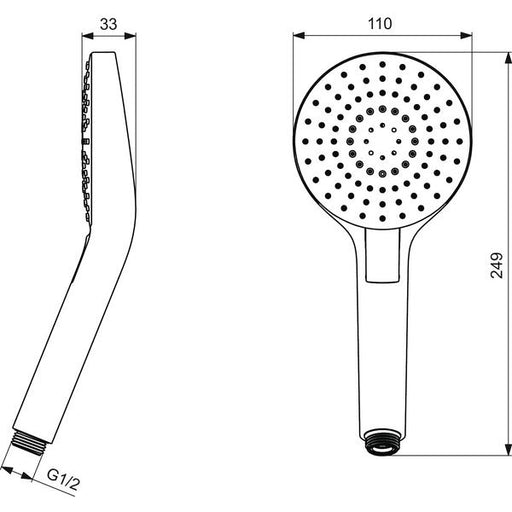 Ideal Standard - 3-Funktionshandbrause IDEALRAIN EVO, d:110mm, Chrom