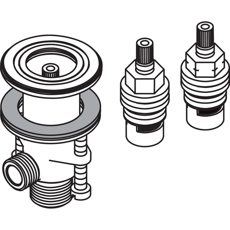 Hansgrohe - Absperrventil 3-Loch WT-Armatur 97357000 warm