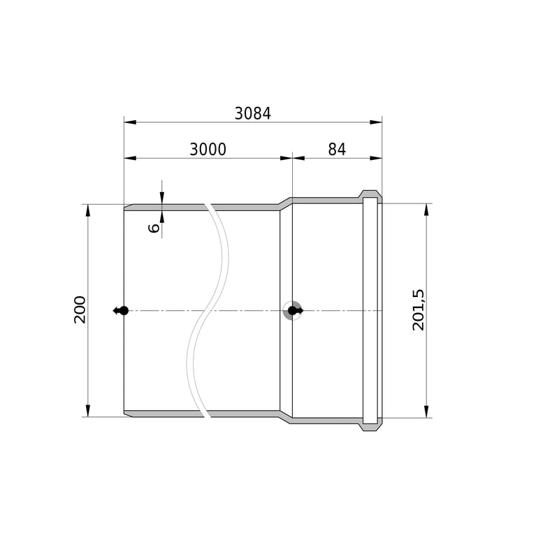 Wavin - Rohr AS+ DN 200 3,00 m S/PL