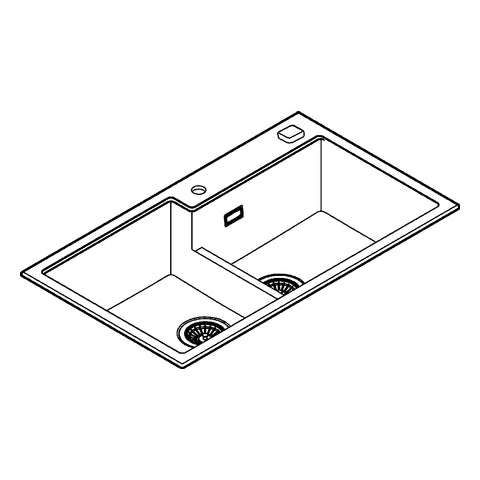 Grohe - Kompositspüle K500 31649 2 Becken 860x500mm re/li granit schwarz
