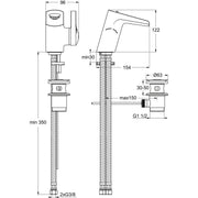 Ideal Standard - Waschtischarmatur MELANGE, Wasserfall, m.Ablgarn., Chrom