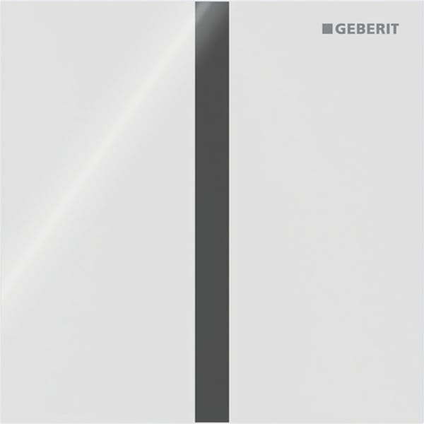 Geberit Vertriebs - Typ 40 UR-Strg. m. elektron. Sp-Ausl. Batt.-Betr., Square, Glas, weiß