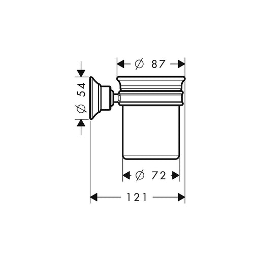 Hansgrohe - Zahnglas m. Halter AXOR MONTREUX 42134820 brushed nickel