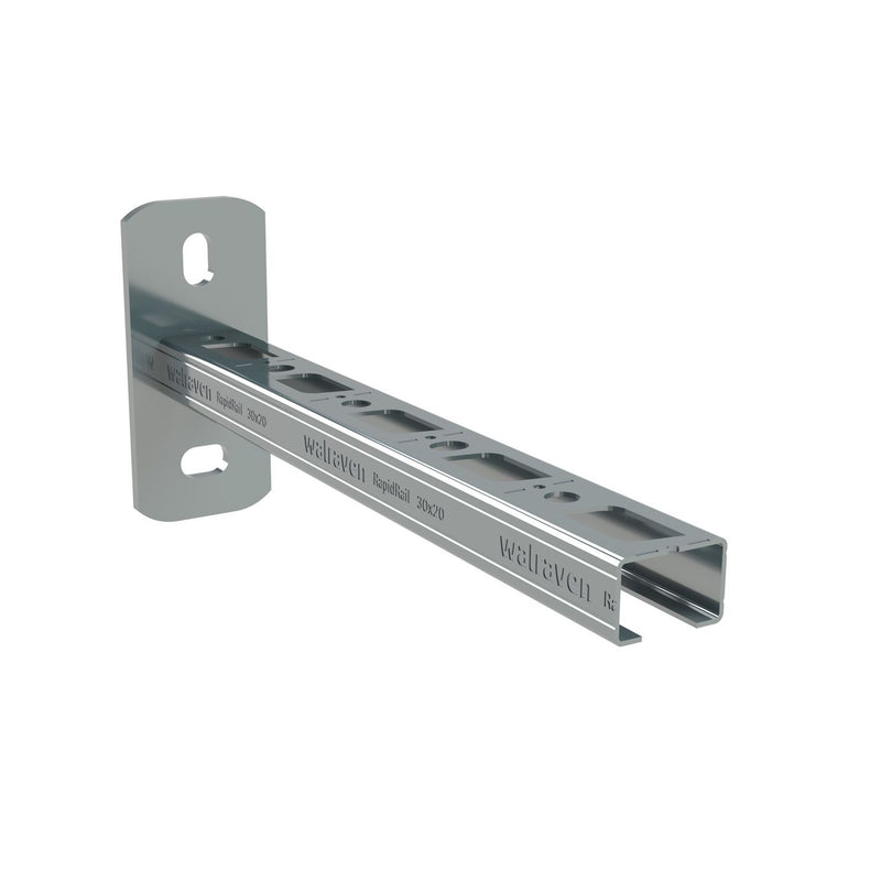 Walraven - Wandkonsole RapidRail 30x20mm ev L: 200 mm mit Schnittmarkierungen