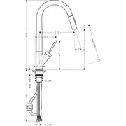 Hansgrohe - Spültisch EHM AXOR STARCK 10821 chrom mit Ausziehbrause