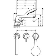 Hansgrohe - 3-Loch Wannenmischer Talis S F-Set chrom