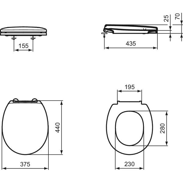 Ideal Standard - WC-Sitz CONTOUR 21 S4077 weiß