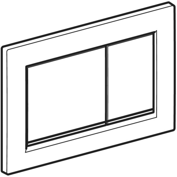 Geberit Vertriebs - Omega20 (ex Omega30) BetPl., 2-M-Sp. Square, schwarz /hgl.verchr