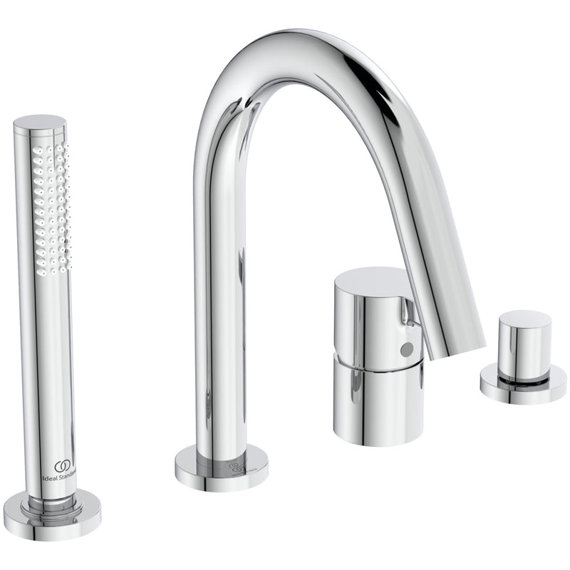 Ideal Standard - 4-Loch Wannenrandarm. JOY, m.Auslauf, Stab-HB u.Umsteller, Chrom