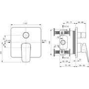 Ideal Standard - IS UP-Badearmatur Ceraplan DIN EN 1717 163x71x185mm Chrom