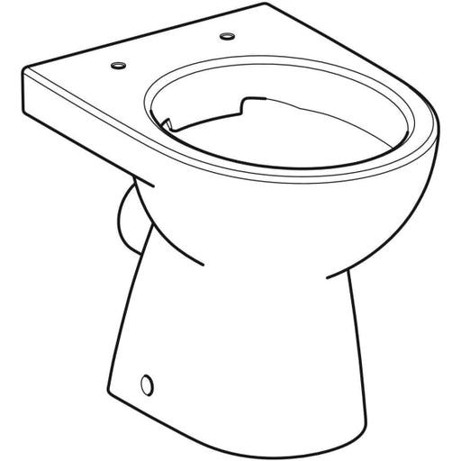 Geberit Vertriebs - Stand-WC RENOVA Tiefspüler, Abg.horiz teilgeschl. Form, Rimfree, pergamon
