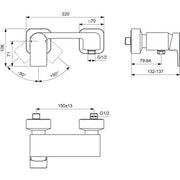 Ideal Standard - Brausearmatur AP EDGE, Ausld. 79mm, Chrom