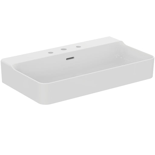 Ideal Standard - Waschtisch CONCA, 3 Hl., m.Ül., 800x450x165mm, geschliffen, Weiß m.IP