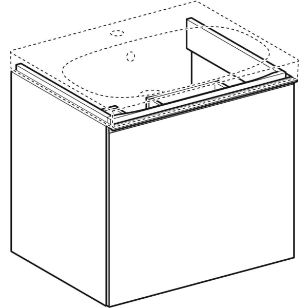 Geberit Vertriebs - Acanto Unterschr. f. WT, 1 Schubl. 1 I.-Schubl., 59,5x53,5x47,5cm, sandgrau