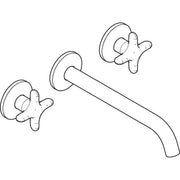 Hansgrohe - 3-Loch Waschtischarmatur AXOR One Unterputz Wandm. 220mm Kreuzgriff MSW