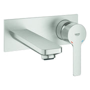 Grohe - 2-Loch-WT-Wandbatterie LINEARE 19409 Fertigmontageset supersteel