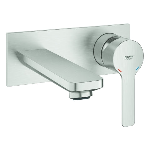 Grohe - 2-Loch-WT-Wandbatterie LINEARE 19409 Fertigmontageset supersteel