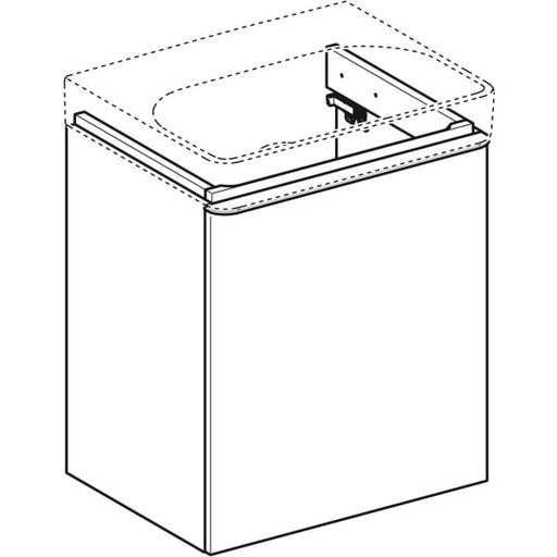 Geberit Vertriebs - Smyle Square US für WT, m. 1 Tür li 53,6x61,7x43,3cm, sand-grau