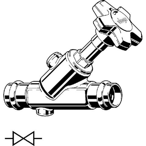 Viega - Schrägsitzventil EASYTOP 2237.5 22mm Rotguss