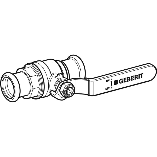 Geberit Vertriebs - C-Stahl Kugelhahn mit Pressmuffe Durchmesser: 22mm, # 94924
