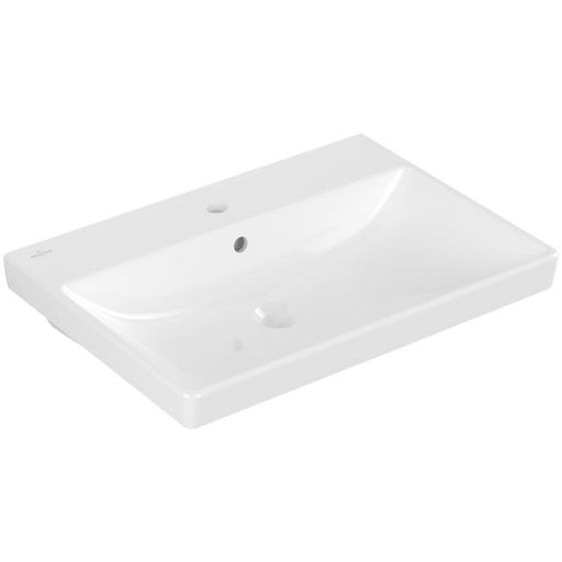 VILLEROY & BOCH - WT AVENTO 4158 650x470mm 3-Loch Arm mittl HL durchgest Überl Eckig WeißAlpin
