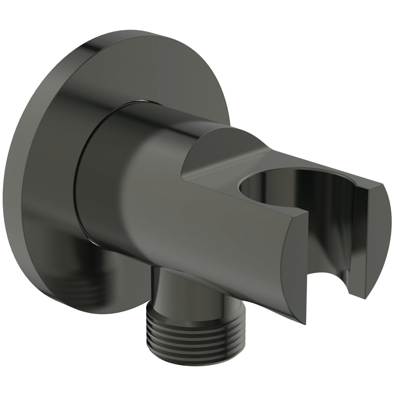 Ideal Standard - Wandhalter IDEALRAIN, runde Rosette, f.HB u.Brauseschlauch G1/2, MagneticGrey