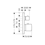 Hansgrohe - Fertigset UP Therm. AXOR CITTERIO M 34705000 chrom m.Absperrventil