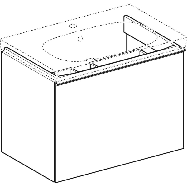 Geberit Vertriebs - Acanto Unterschr. f. WT, 1 Schubl. 1 Innenschubl., 74x53,5x47,5cm, weiß