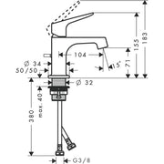 Hansgrohe - Waschtisch EHM AXOR CITTERIO M 34016000 chrom m.Ablaufgarnitur f.HWB